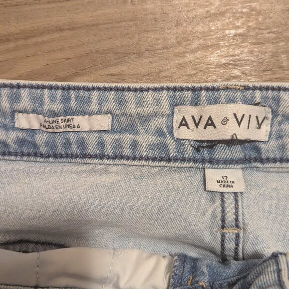 Ava & Viv A-Line Denim Skirt, 17 - Picture 3 of 5